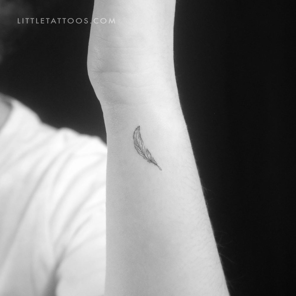 Tatuaje temporal de pluma pequeña - Juego de 3