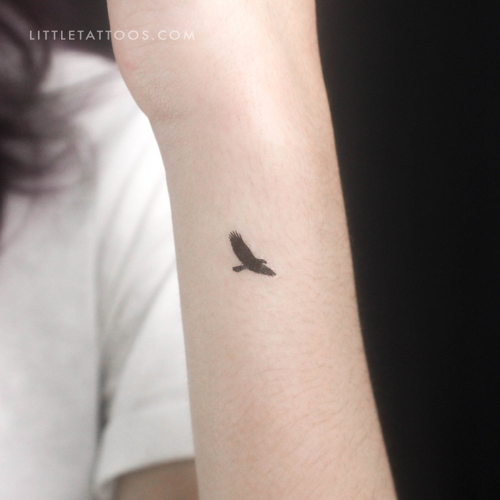 Tatuaje temporal pequeño de águila en vuelo (juego de 3)
