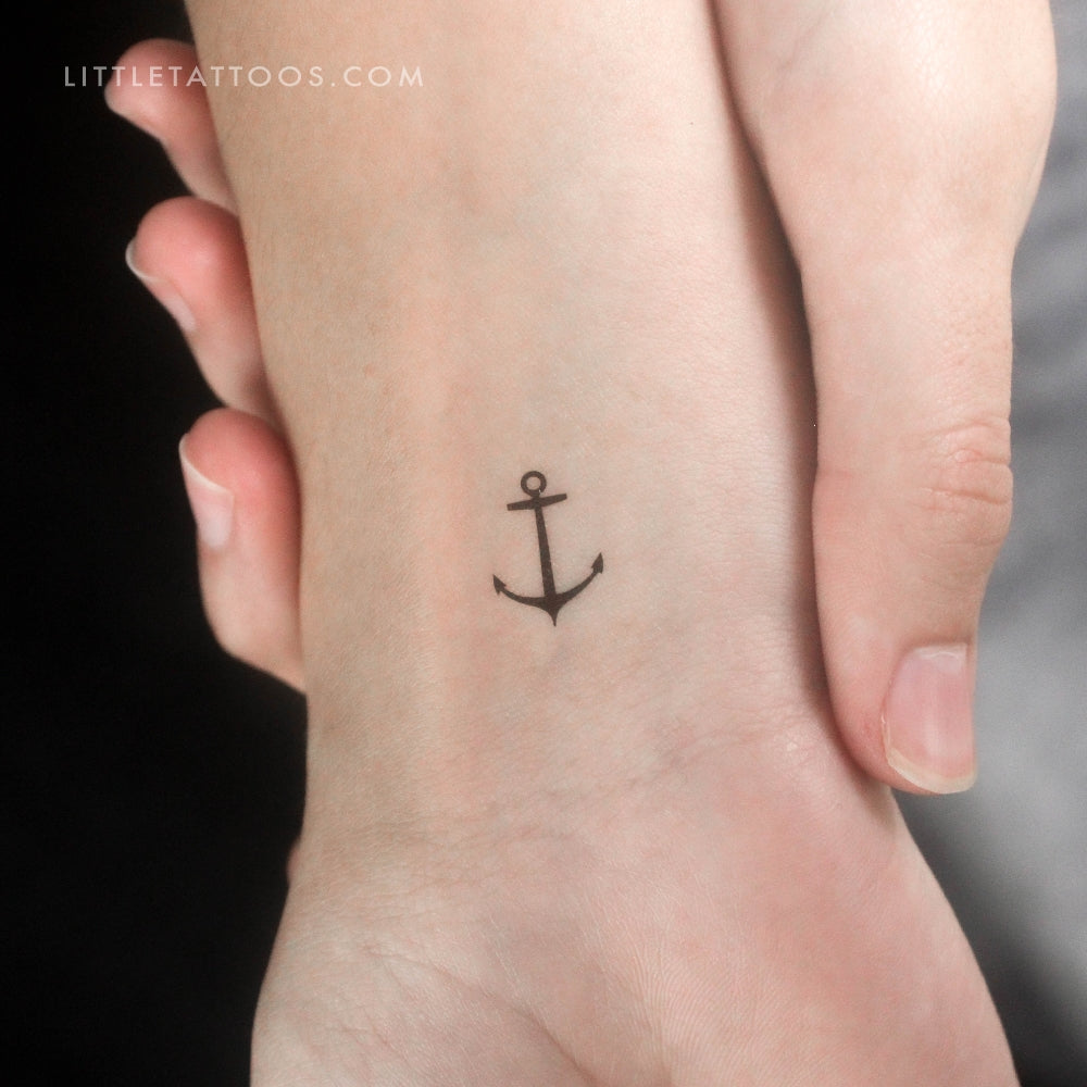 Minimalist Anchor Temporary Tattoo - Set of 3