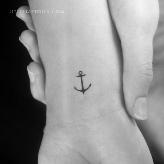 Tatuaje temporal de ancla minimalista - Juego de 3