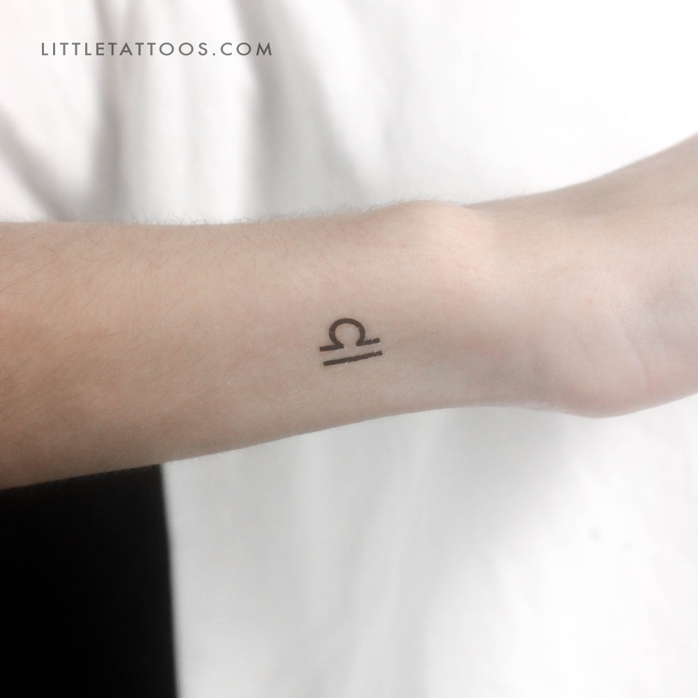 Libra Zodiac Symbol Temporary Tattoo - Set of 3