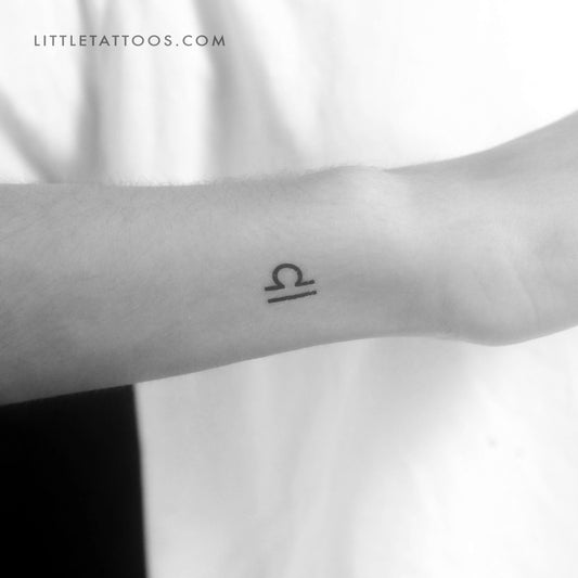 Libra Zodiac Symbol Temporary Tattoo - Set of 3