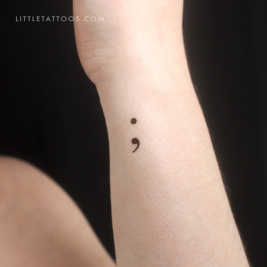 Small Semicolon Temporary Tattoo - Set of 3