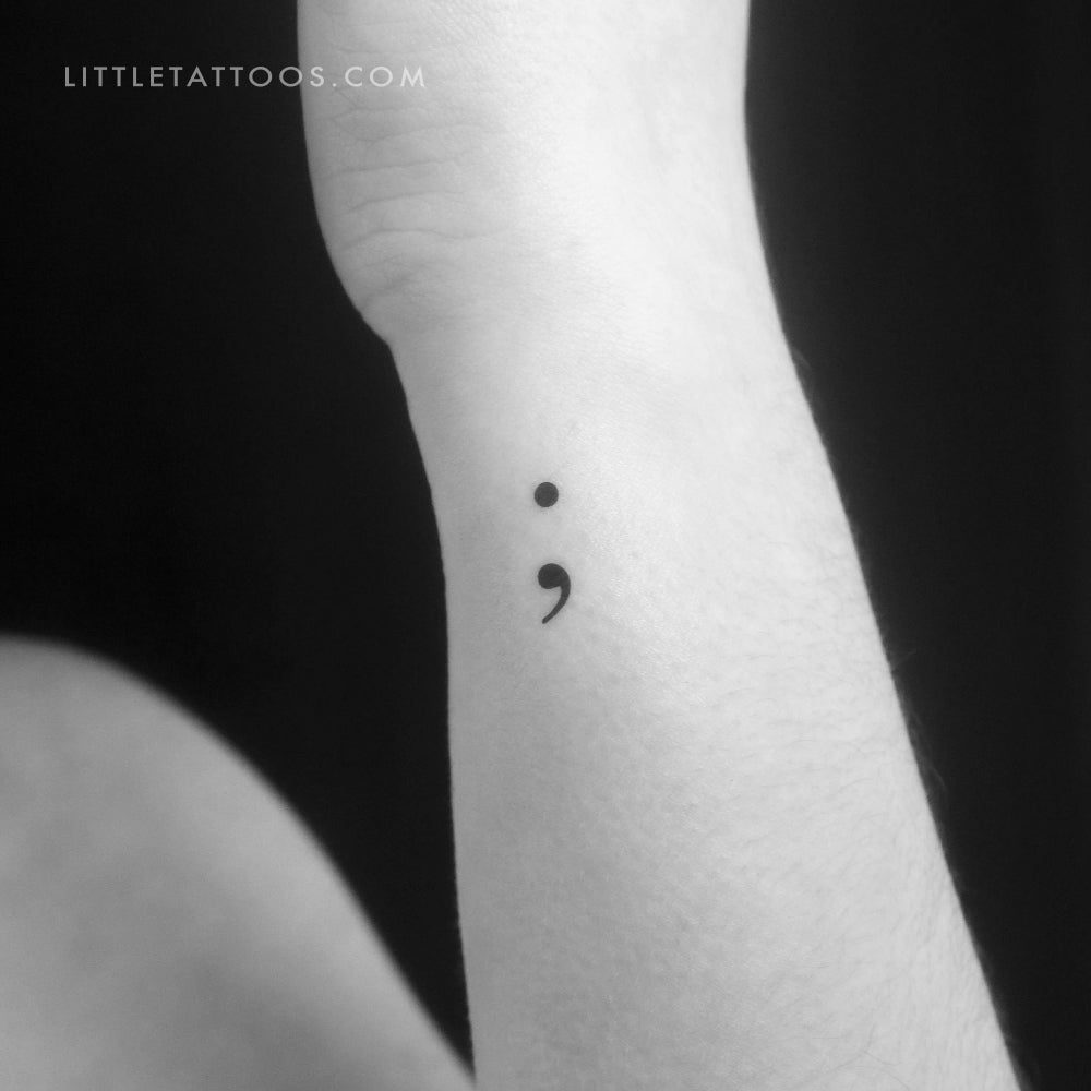 Small Semicolon Temporary Tattoo - Set of 3