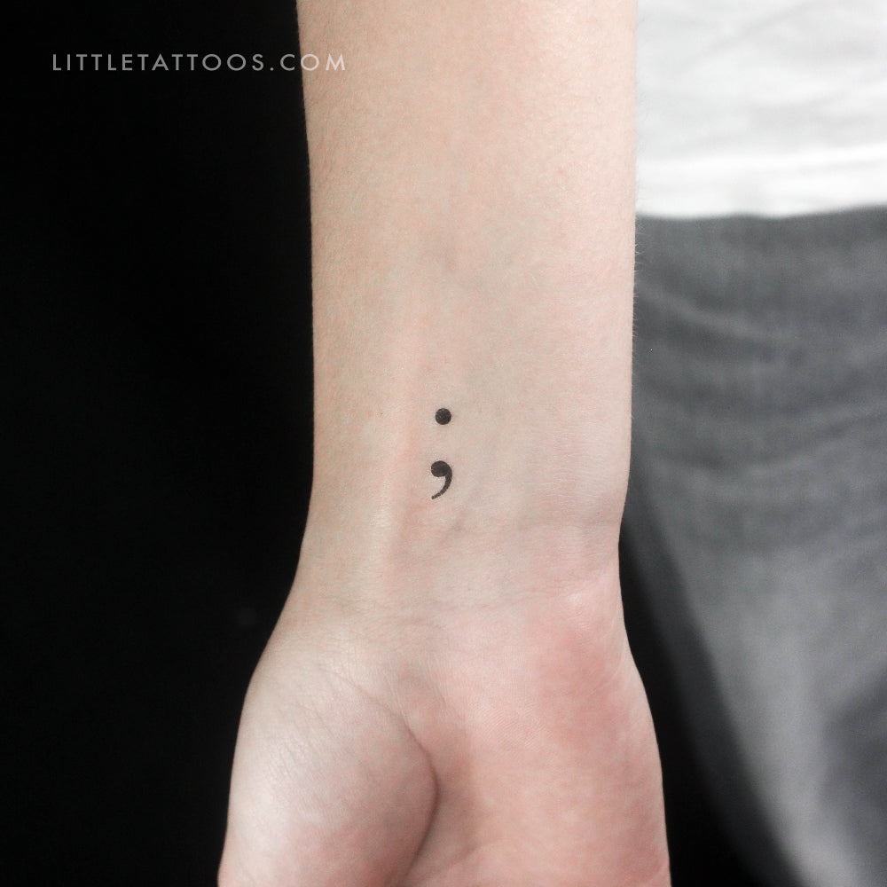Small Semicolon Temporary Tattoo - Set of 3