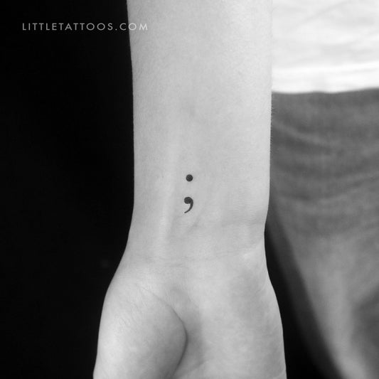Small Semicolon Temporary Tattoo - Set of 3
