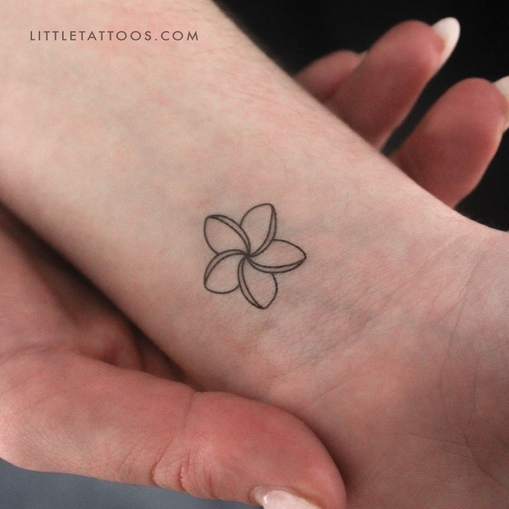 Tatuaje temporal de plumeria (juego de 3)