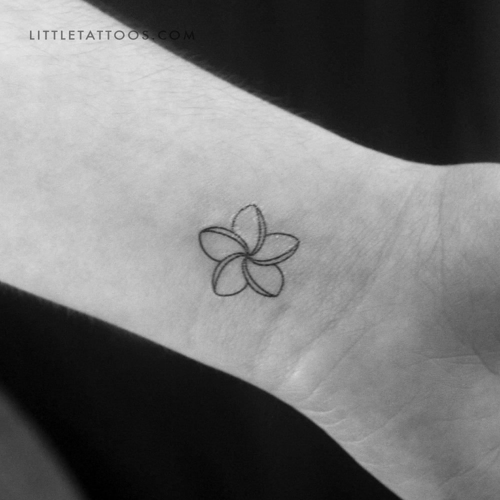 Tatuaje temporal de plumeria (juego de 3)