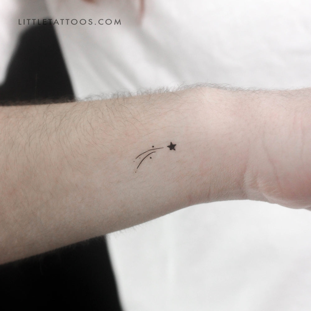 Tatuaje temporal de estrella fugaz pequeña - Juego de 3