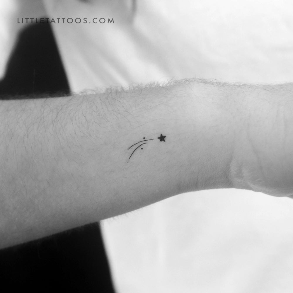 Tatuaje temporal de estrella fugaz pequeña - Juego de 3