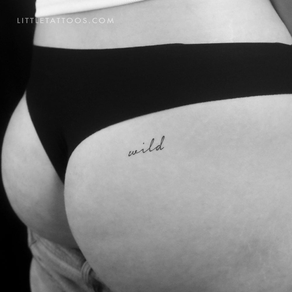 Handwritten 'Wild' Temporary Tattoo - Set of 3