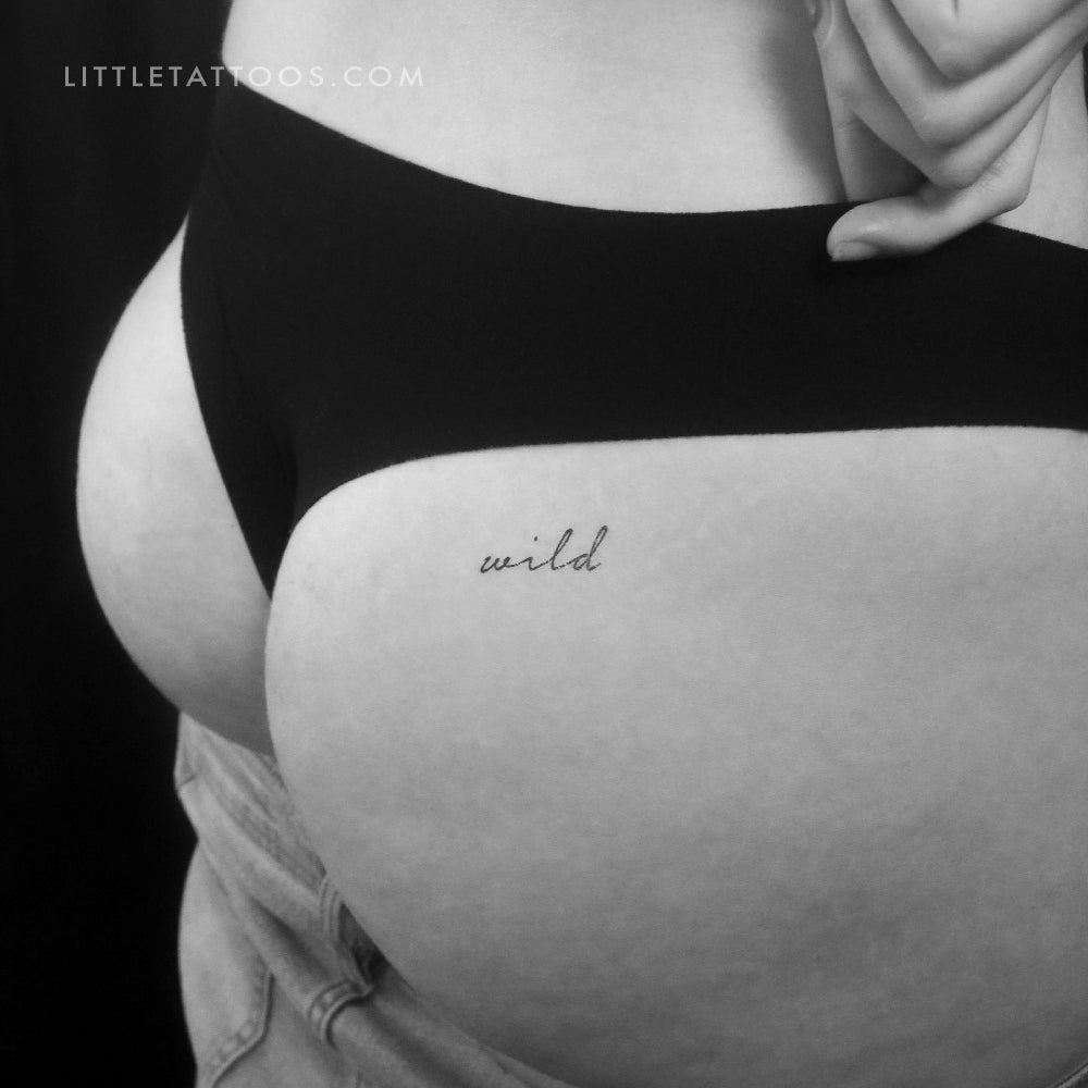 Handwritten 'Wild' Temporary Tattoo - Set of 3
