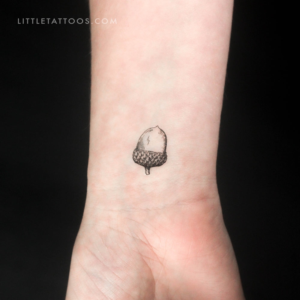 Tatuaje temporal de bellota - Juego de 3