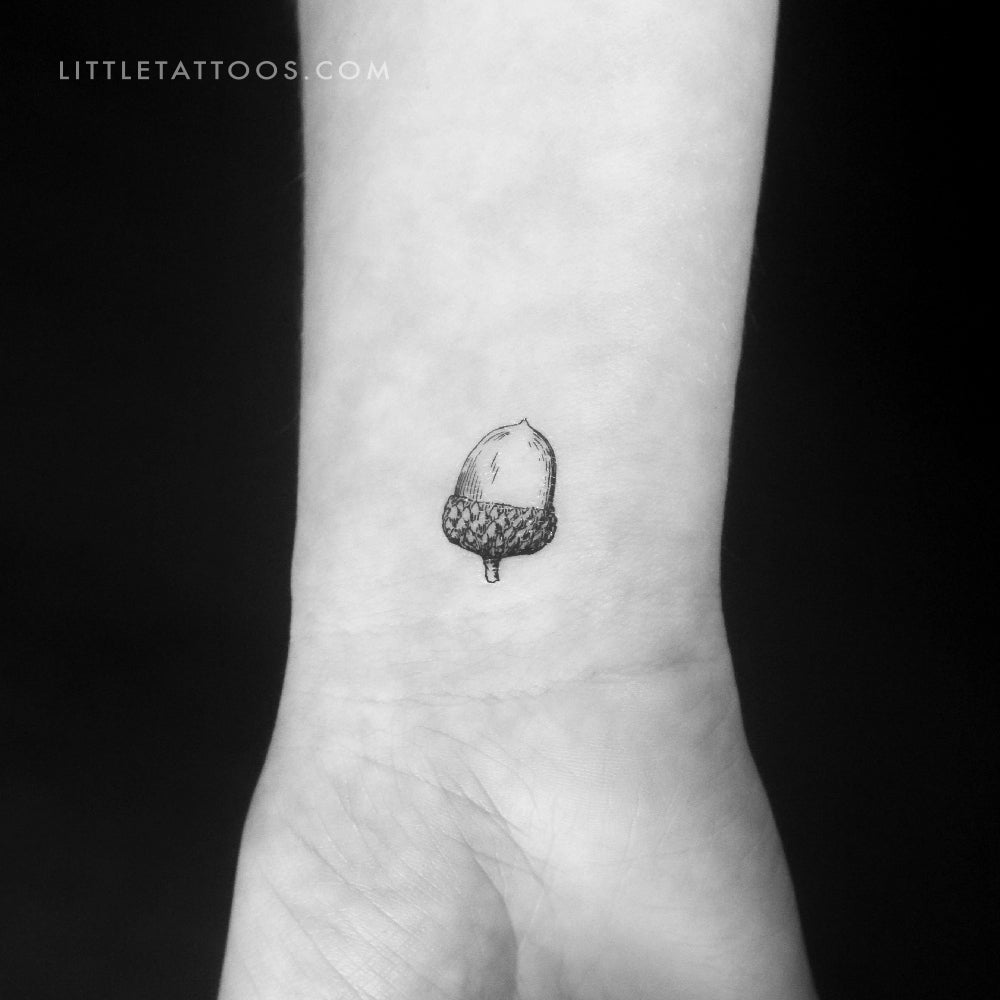 Tatuaje temporal de bellota - Juego de 3