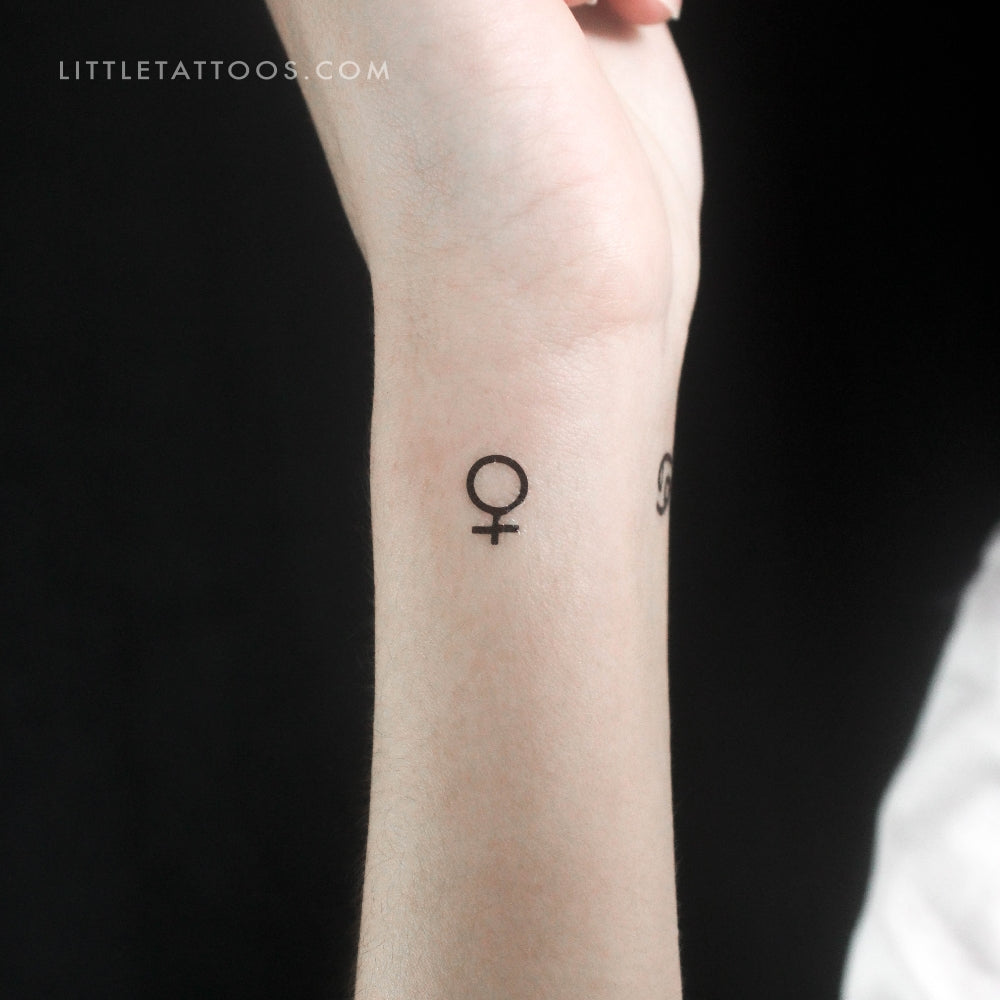 Tatuaje temporal del símbolo planetario de Venus (juego de 3)