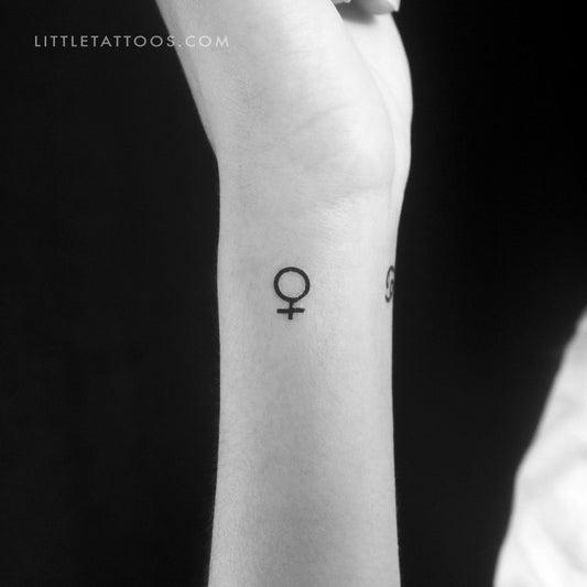 Venus Planetary Symbol Temporary Tattoo - Set of 3