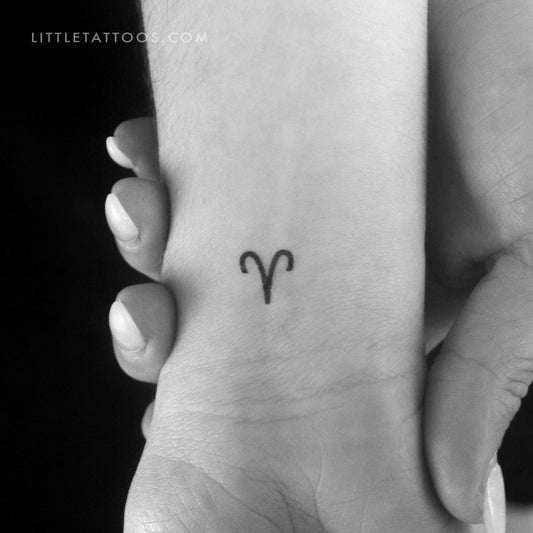 Aries Zodiac Symbol Temporary Tattoo - Set of 3