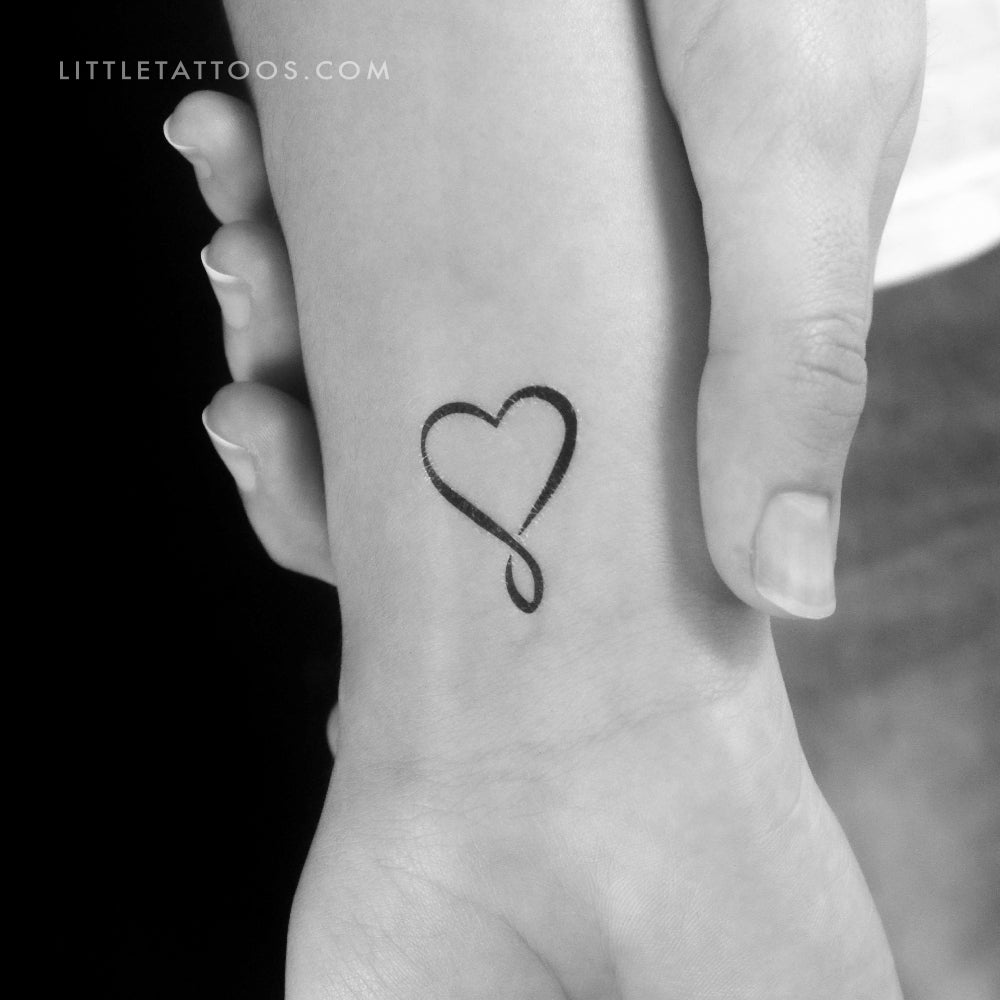 Infinity Heart Temporary Tattoo - Set of 3