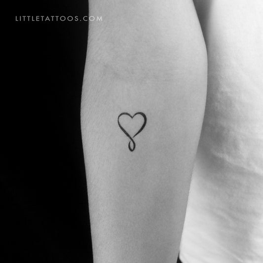 Tatuaje temporal de corazón infinito - Juego de 3