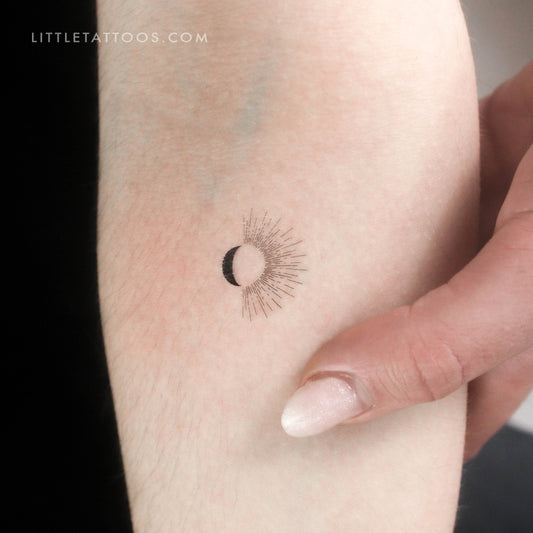 Tatuaje temporal de medio sol y media luna (juego de 3)