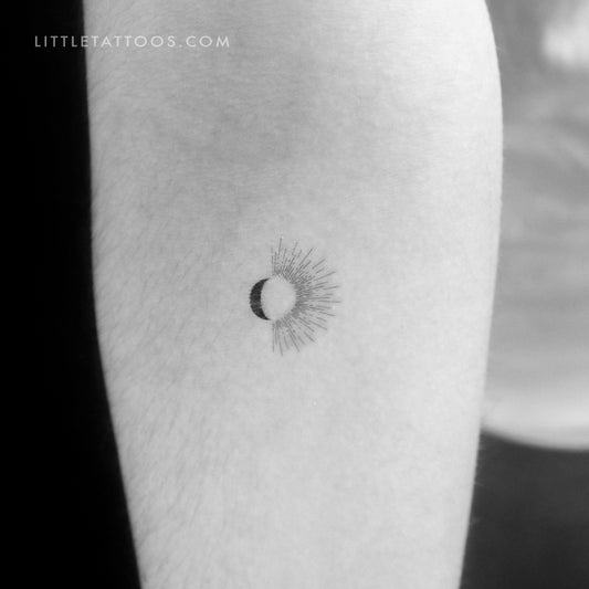 Tatuaje temporal de medio sol y media luna (juego de 3)