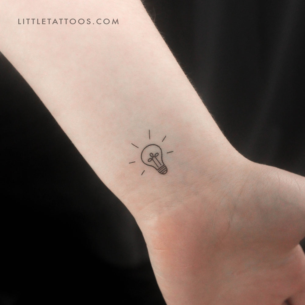 Tatuaje temporal de bombilla brillante (juego de 3)