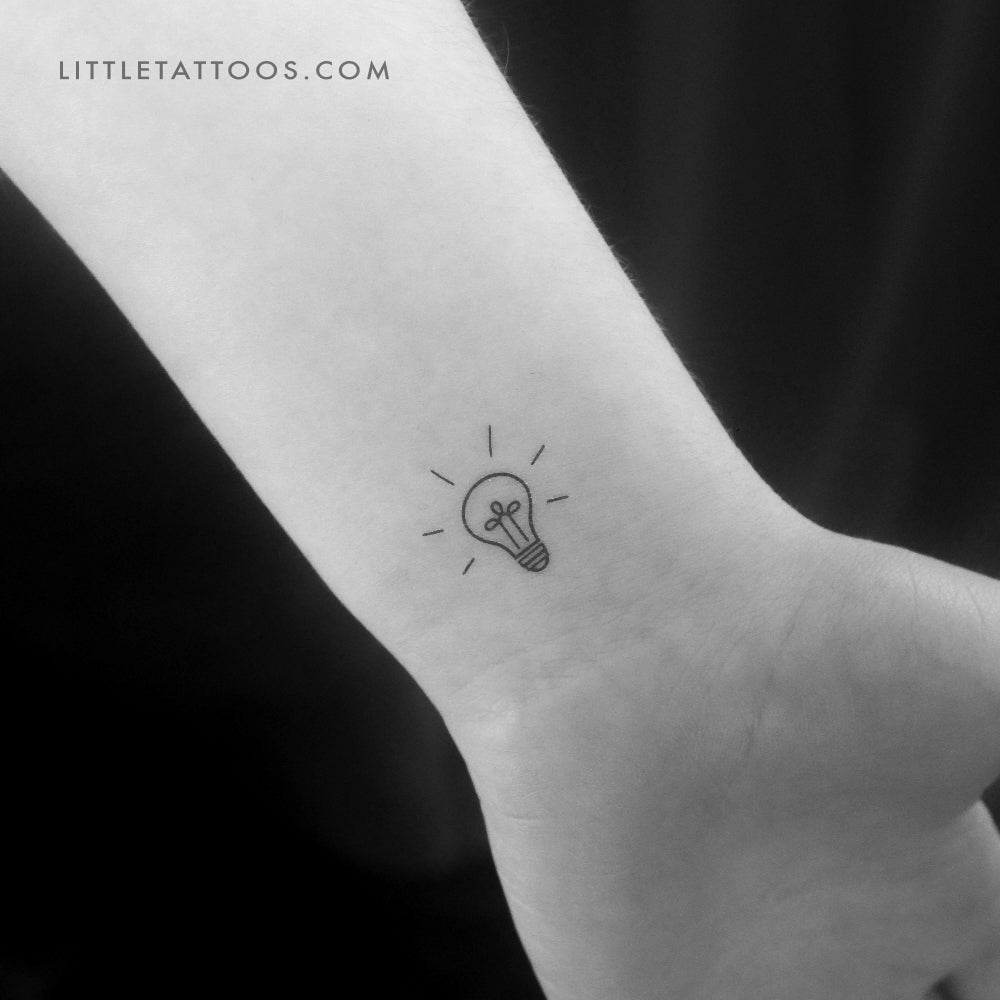 Tatuaje temporal de bombilla brillante (juego de 3)