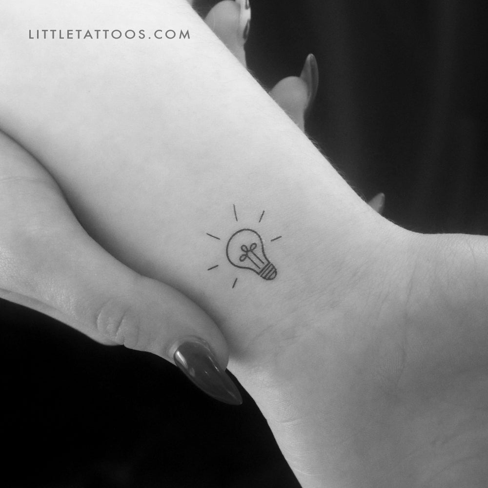 Tatuaje temporal de bombilla brillante (juego de 3)
