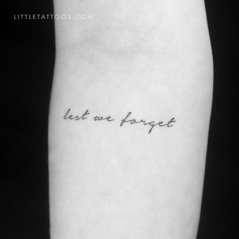 Lest We Forget Temporary Tattoo - Set of 3