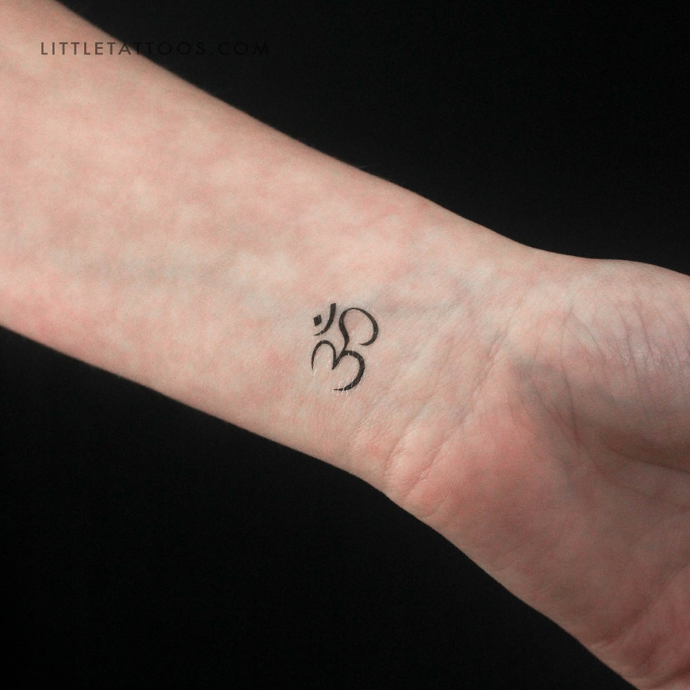 Fine Line Om Temporary Tattoo - Set of 3