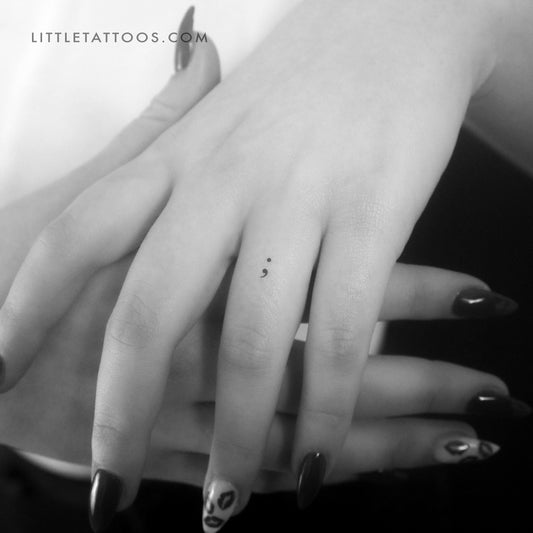 Tiny Semicolon Temporary Tattoo - Set of 3