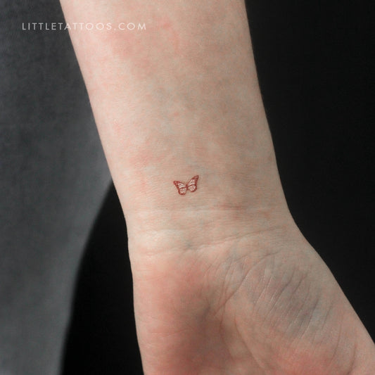 Red Butterfly Temporary Tattoo - Set of 3