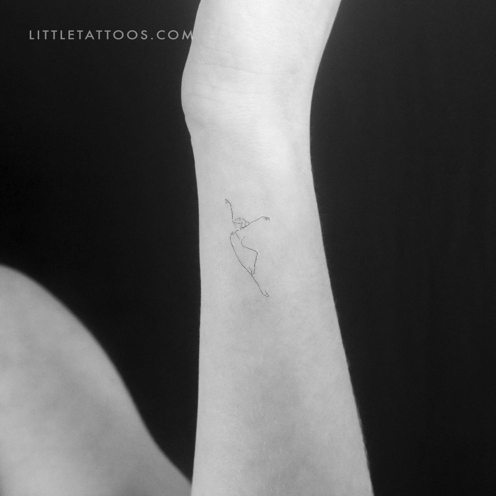 Fine Line Ballerina Temporary Tattoo - Set of 3