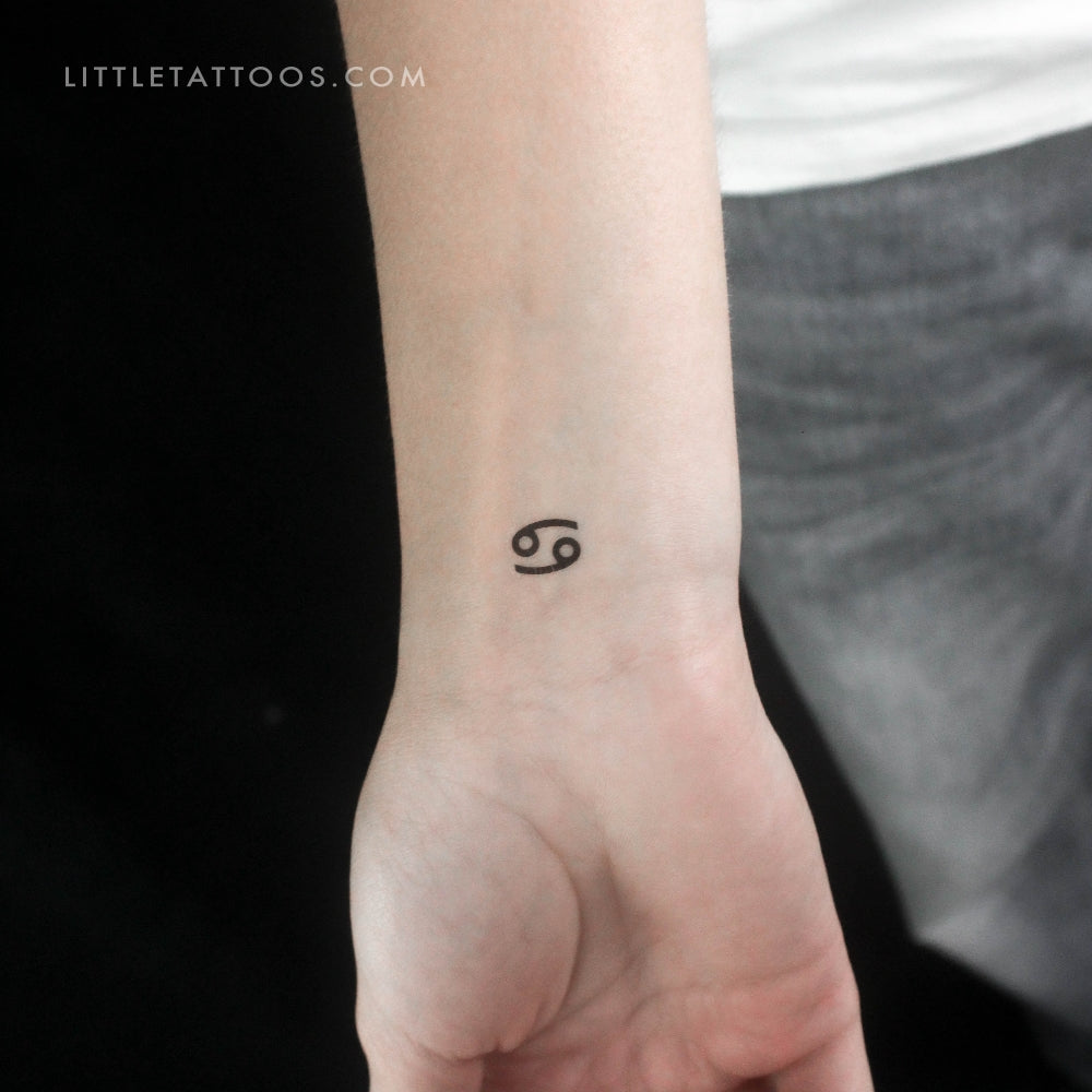 Tatuaje temporal del símbolo del zodiaco Cáncer - Juego de 3