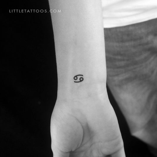 Cancer Zodiac Symbol Temporary Tattoo - Set of 3