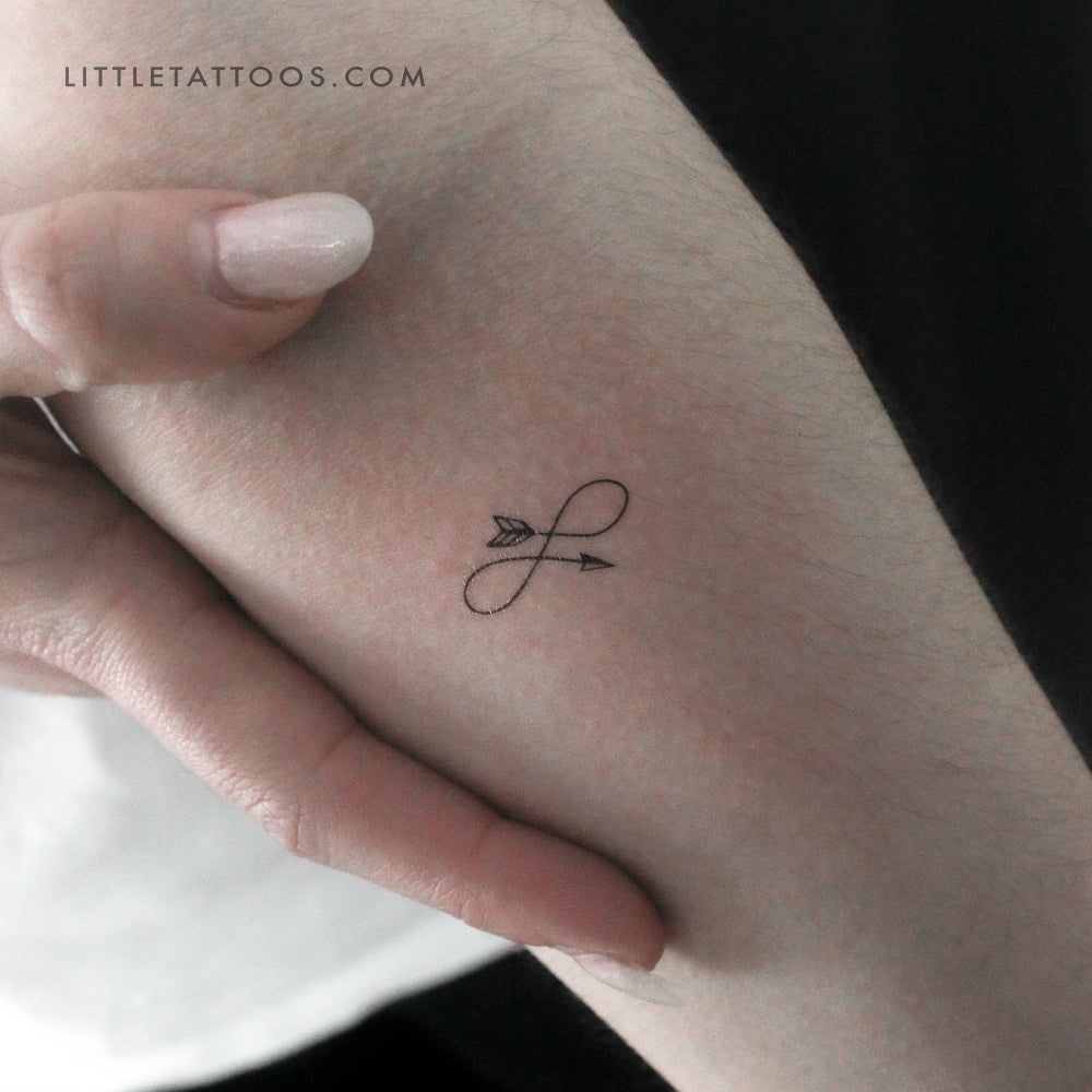 Tatuaje temporal de flecha infinita pequeña (juego de 3)