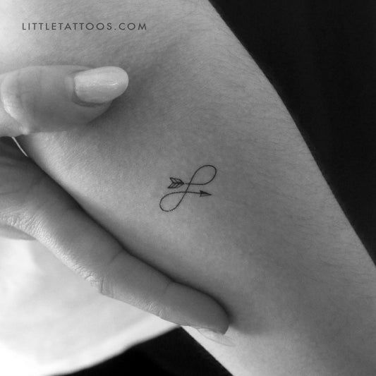 Tatuaje temporal de flecha infinita pequeña (juego de 3)