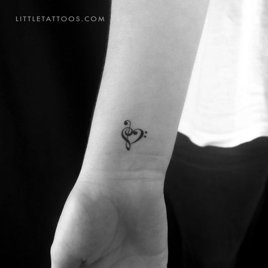 Tatuaje temporal de corazón musical pequeño (juego de 3)