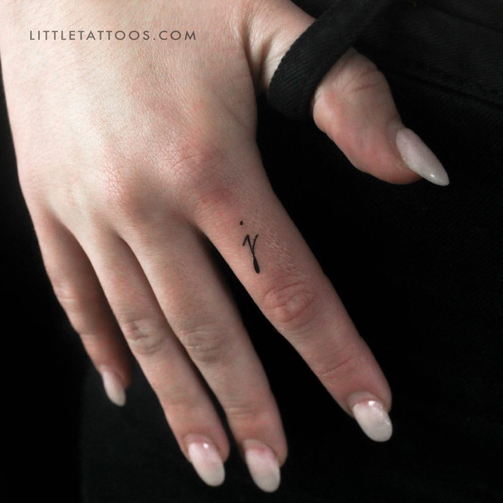 Tatuaje temporal de letra J manuscrita - Juego de 3