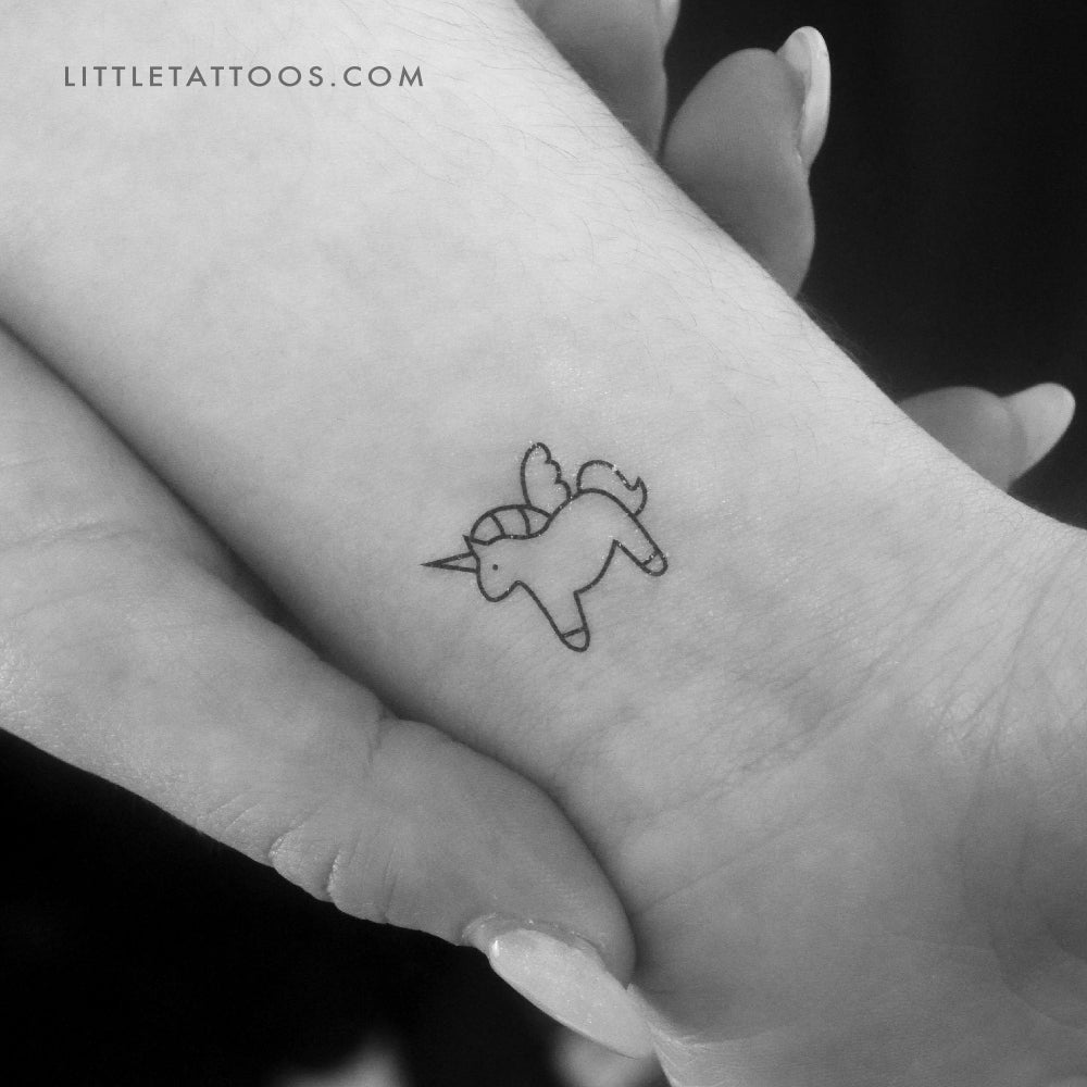 Minimalist Unicorn Temporary Tattoo - Set of 3