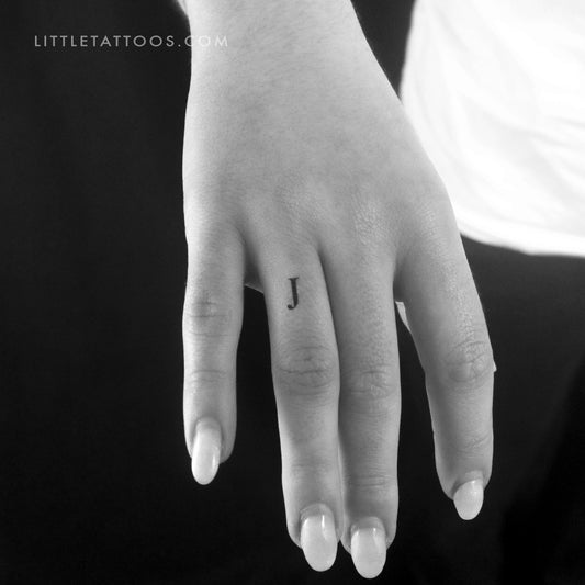 J Uppercase Serif Letter Temporary Tattoo - Set of 3