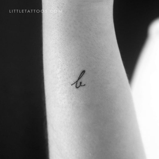 B Handwritten Letter Temporary Tattoo - Set of 3
