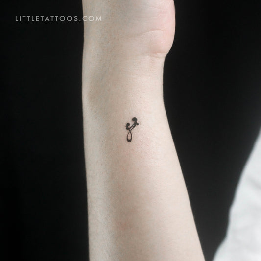 Tiny Mother And Daughter Symbol Temporary Tattoo - Set of 3