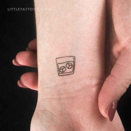 Tatuaje temporal de vaso de whisky (juego de 3)