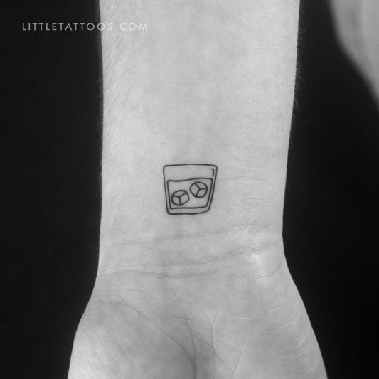 Tatuaje temporal de vaso de whisky (juego de 3)