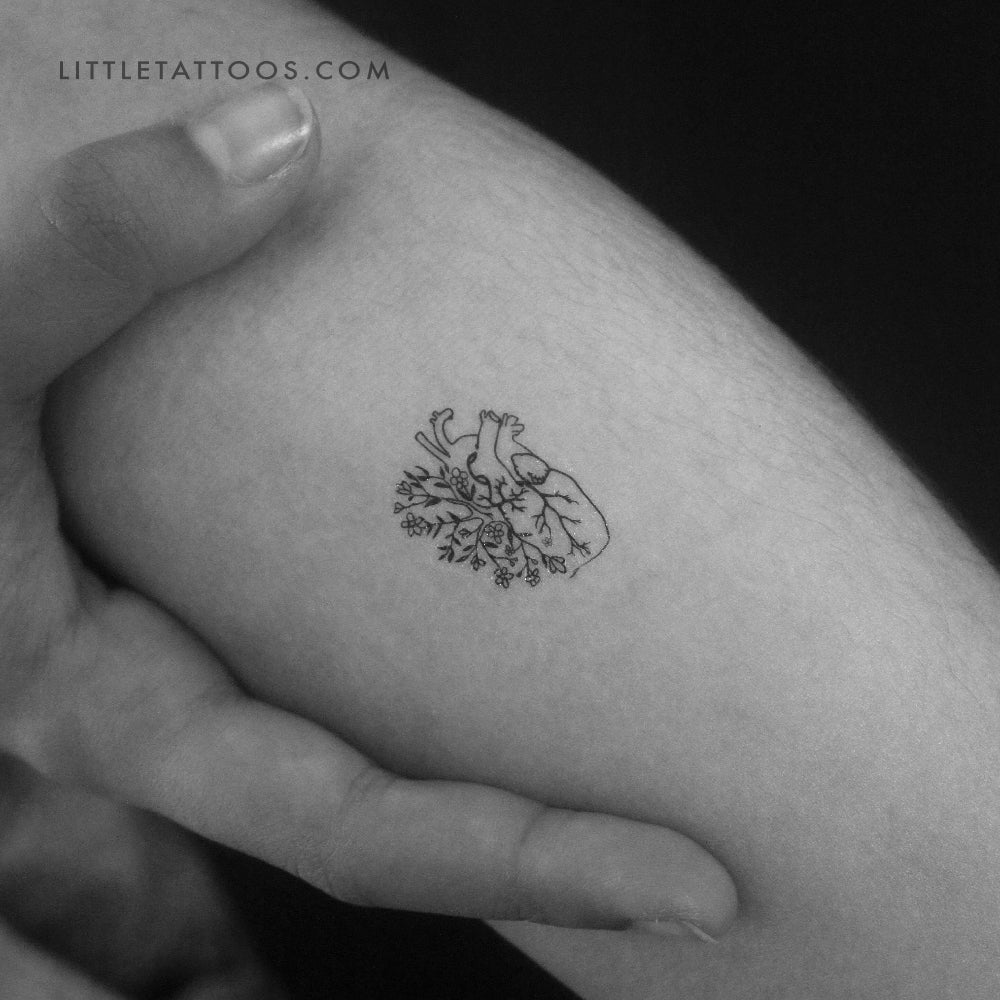 Flower Heart Temporary Tattoo - Set of 3