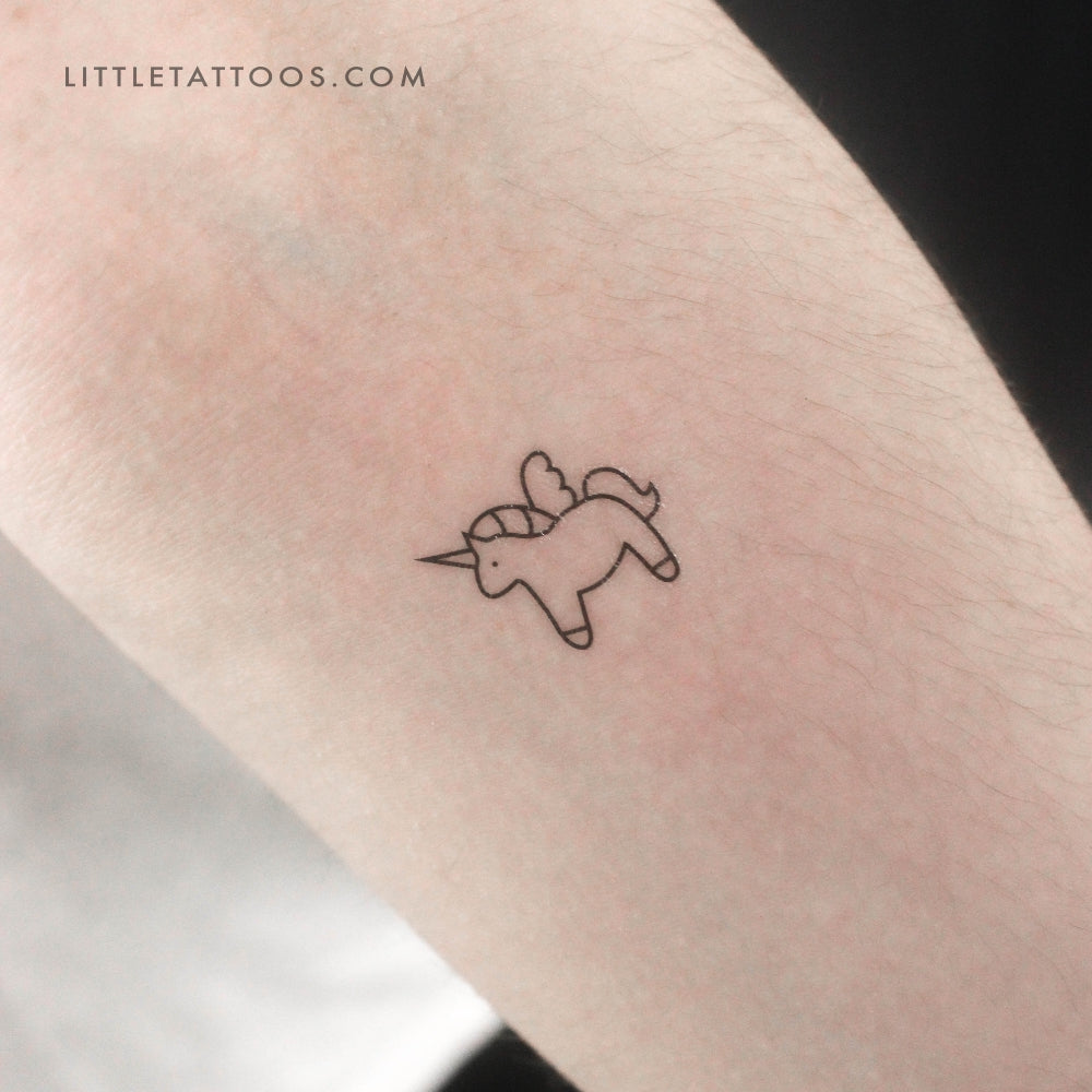 Minimalist Unicorn Temporary Tattoo - Set of 3