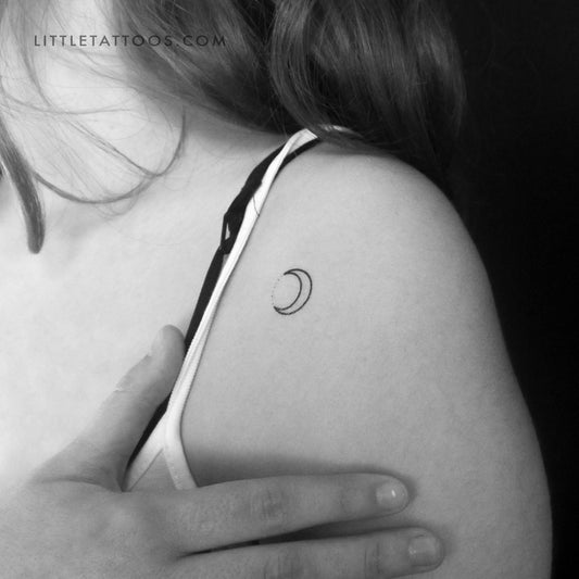 Crescent Moon and Dots Temporary Tattoo - Set of 3