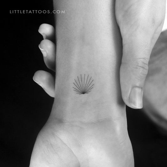 Tatuaje temporal de concha minimalista diminuta - Juego de 3