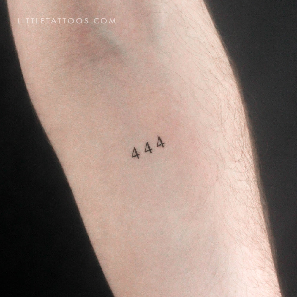 Tatuaje temporal del número angelical 444 (juego de 3)